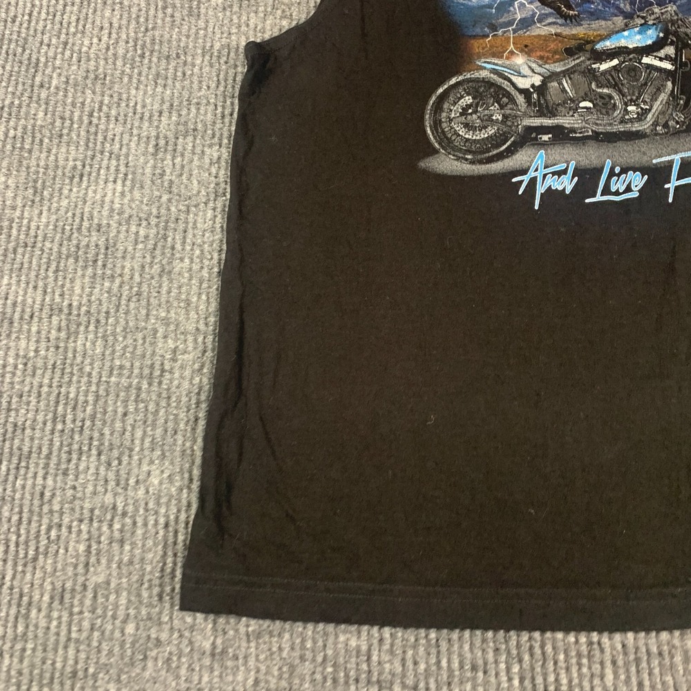 Celebrate Patriotic T Shirt Men's L Black Motorcycle Biker Sleeveless Ride Free - Picture 7 of 11